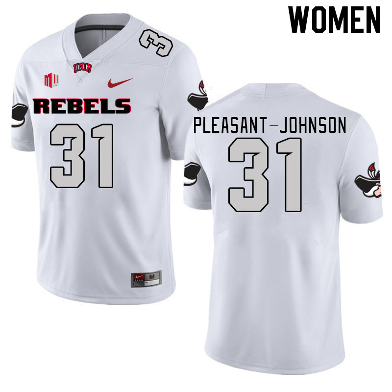 Women #31 Lacarea Pleasant-Johnson UNLV Rebels 2023 College Football Jerseys Stitched-White